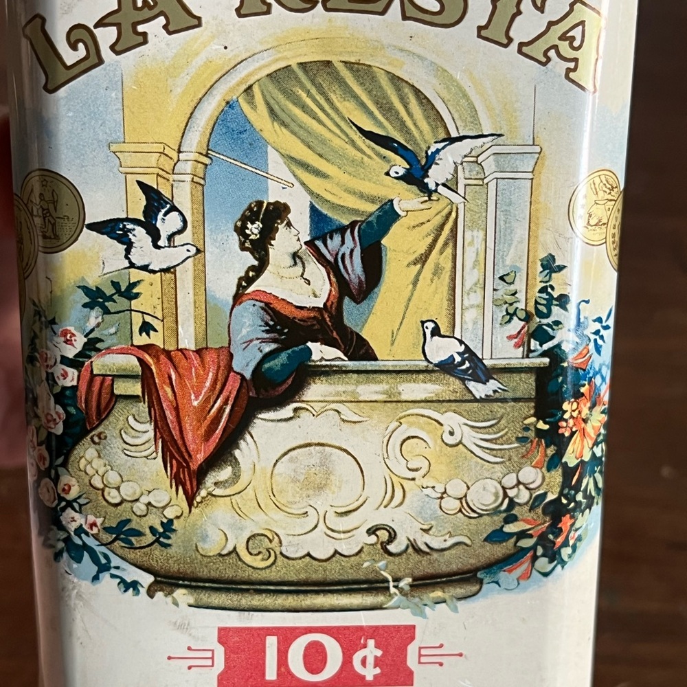 🌹La Resta brand Vintage Rothenberg & Schloss Cigar Tin Box Humidifier Antique🌹 - Picture 12 of 16